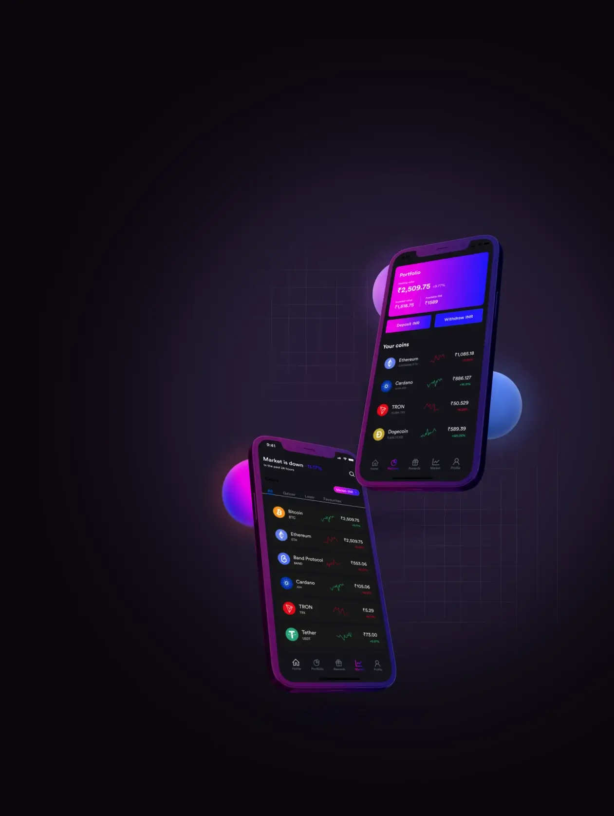 Ecarunex App - Choose between "Register" or "Sign up" options